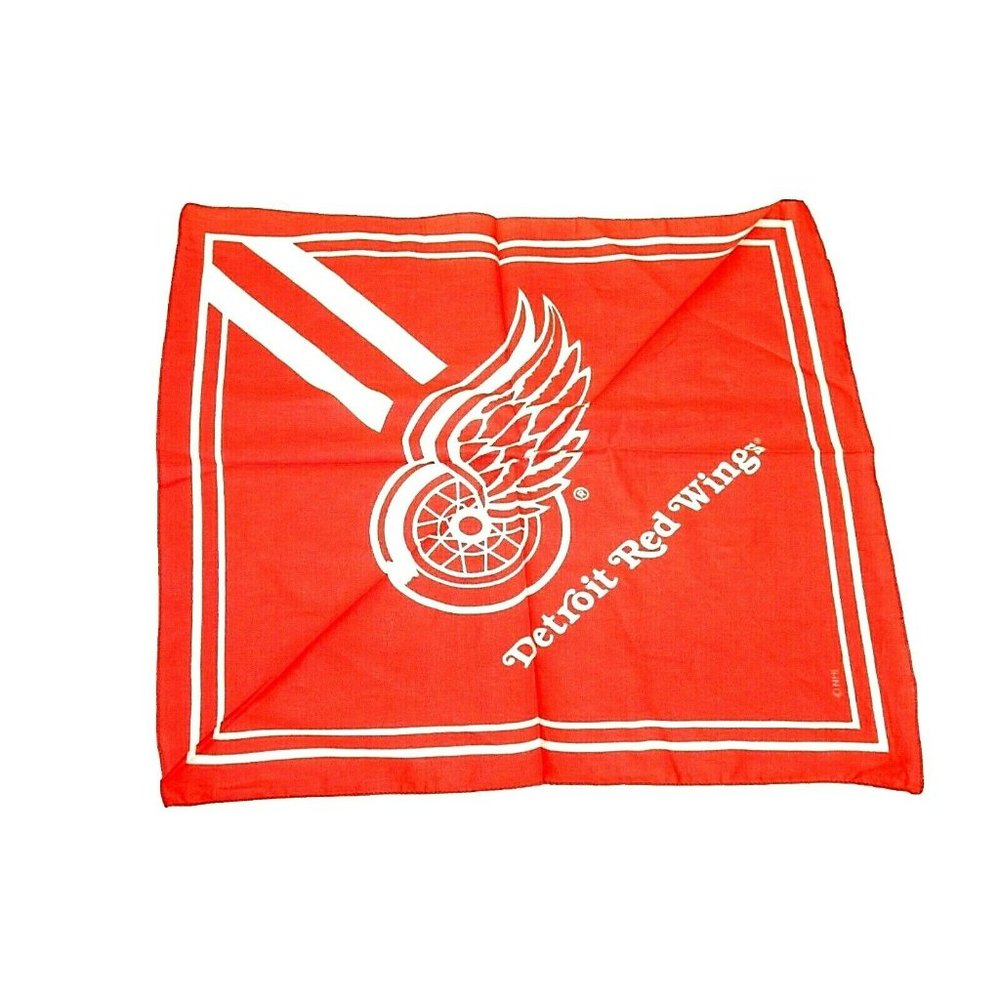 DETROIT RED WINGS Bandana Scarf Headwrap Head Gear Handkerchief 21" 100% Cotton